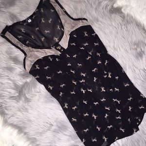 Sheer horse print top - s